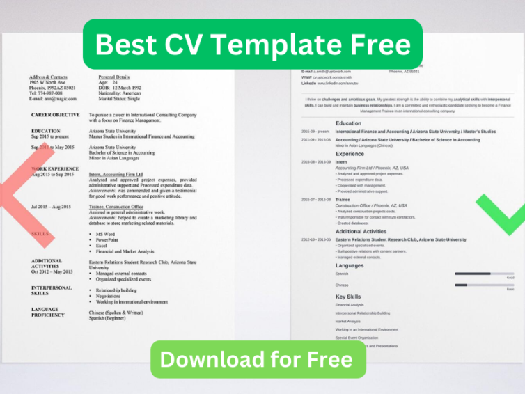 Best Cv Template – How to Write it Well and Free Template