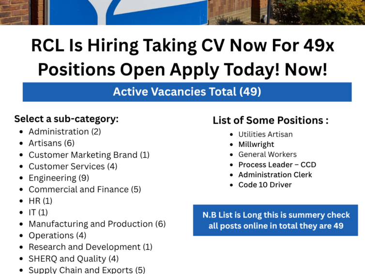 RCL Foods Jobs and Vacancies Hiring
